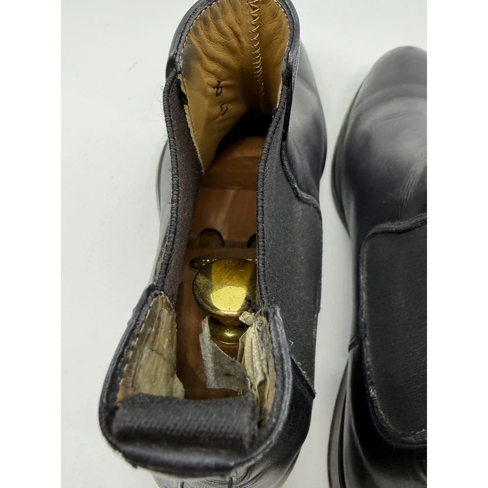 Ace Marks Mens Black Leather Chelsea‎ Boots Handcrafted in Italy Size 10 D